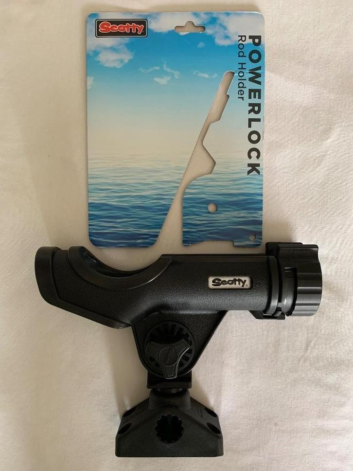 Scotty Powerlock Rod Holder (SC230) + Adapter (SC242), Watersport en Boten, Hengelsport | Zeevissen, Zo goed als nieuw, Overige typen