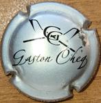 Champagnecapsule Gaston CHEQ zilver & zwart nr. 02A, Ophalen of Verzenden, Nieuw, Frankrijk, Champagne