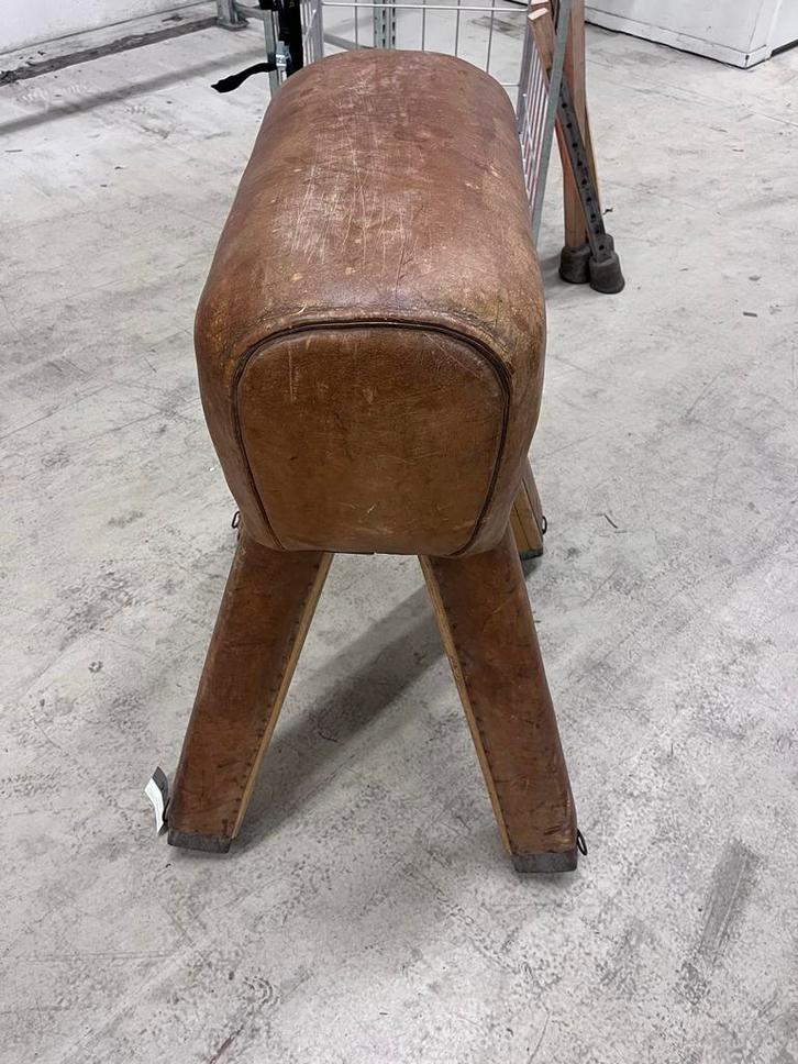 Vintage Springbok Lederen Turnbok, Huis en Inrichting, Stoelen, Gebruikt, Eén, Leer, Bruin, Ophalen