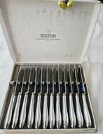 12 verzilverde fruitmesjes Keltum P2, Antiek en Kunst, Antiek | Bestek, Ophalen of Verzenden