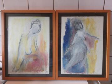 2 prachtige abstracte kunstwerken aangeboden beschikbaar voor biedingen