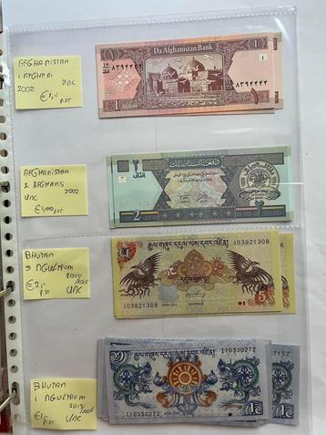   Bankbiljetten libanon, Afghanistan en Bhutan beschikbaar voor biedingen
