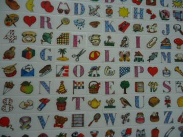 sticker oud STICKERVEL BIJLAGE strip pop art alfabet retro beschikbaar voor biedingen