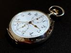 Antiek zilveren zakhorloge LONGINES  CHRONOGRAAF, Ophalen of Verzenden, Zilver, Overige typen