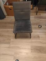 Grijze en antraciet groene fluwelen stoelen, Huis en Inrichting, Stoelen, Ophalen, Twee, Zo goed als nieuw, Stof