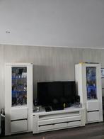 Witte TV Kast met Vitrinekasten, Huis en Inrichting, Overige materialen, Ophalen of Verzenden, Zo goed als nieuw, 200 cm of meer