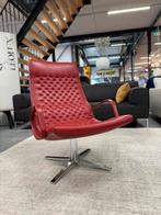 De Sede 51 Fauteuil rood leer Design draai stoel DS-51, De Sede, Minder dan 75 cm, Nieuw, Leer