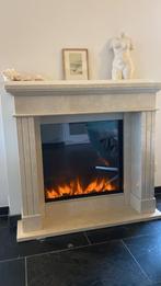 Marmer schouw met Gazco elektrische inbouwkachel, Huis en Inrichting, Kachels, Ophalen, Overige soorten, Elektrisch, Zo goed als nieuw