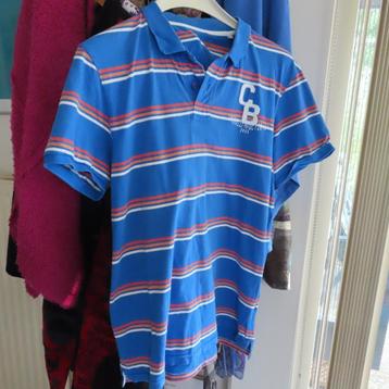 polo polo shirt Vintage blauw met streepje maat L beschikbaar voor biedingen