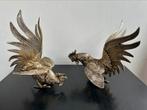 Set koper of bronzen kemphanen 13/18 cm H, Ophalen of Verzenden