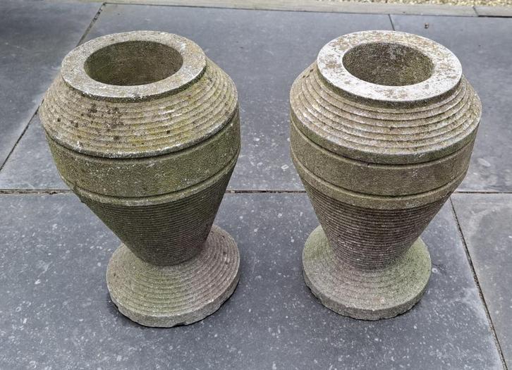 2 antieke grafvazen natuursteen arduin, Antiek en Kunst, Antiek | Vazen, Ophalen