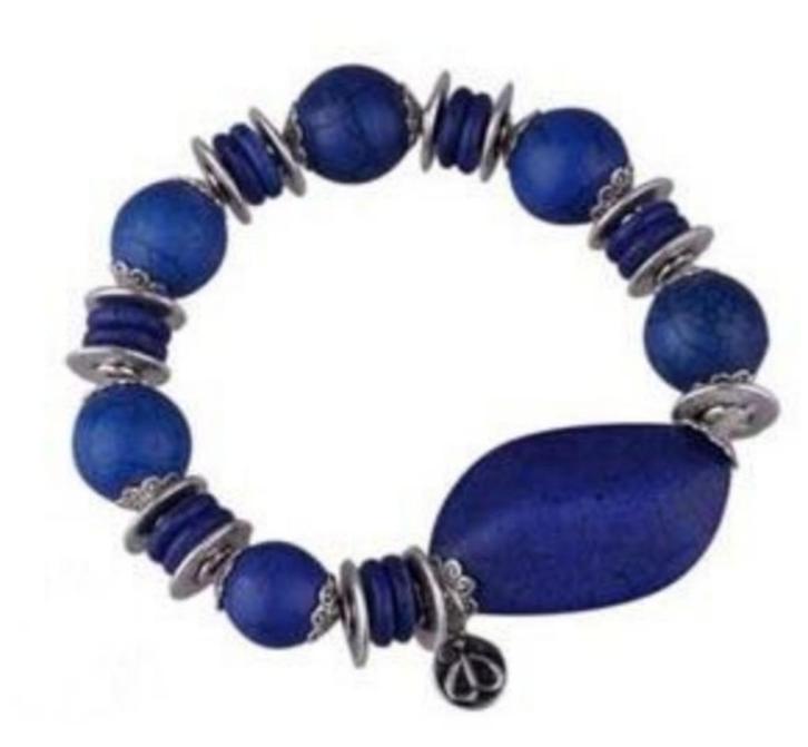 SALE: Armband van blauw natuursteen, Sieraden, Tassen en Uiterlijk, Armbanden, Nieuw, Elastiek, Blauw, Met bedels of kralen, Verzenden