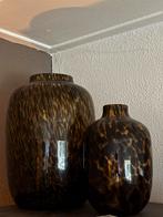2 set cheetah vazen, Huis en Inrichting, Ophalen of Verzenden, Overige kleuren, Glas, Minder dan 50 cm