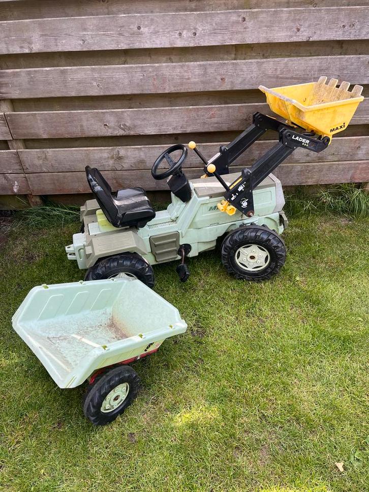 Trap tractor met kar, Kinderen en Baby's, Speelgoed | Buiten | Accuvoertuigen, Gebruikt, Ophalen