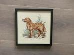 Golden Retriever Borduurwerk Ingelijst 20x20, Ophalen of Verzenden