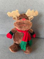 Knuffel eland met sjaal en handschoenen | kerst - kerstmis, Ophalen of Verzenden, Zo goed als nieuw, Overige typen