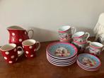 Herfst servies rood met witte stippen en eekhoorns, Ophalen