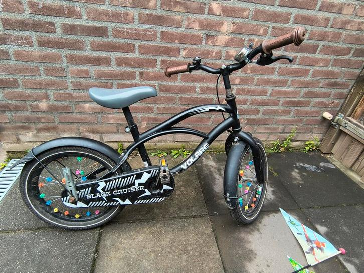 Volare black cruiser 16inch met zijwieltjes, Fietsen en Brommers, Fietsen | Crossfietsen en BMX, Gebruikt, 16 tot 20 inch, Staal