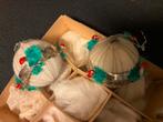 2 ANTIEKE KERSTBALLEN MET PADDENSTOELEN, Ophalen of Verzenden, Zo goed als nieuw