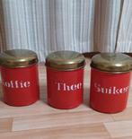 3 rood emaille bussen, Ophalen of Verzenden