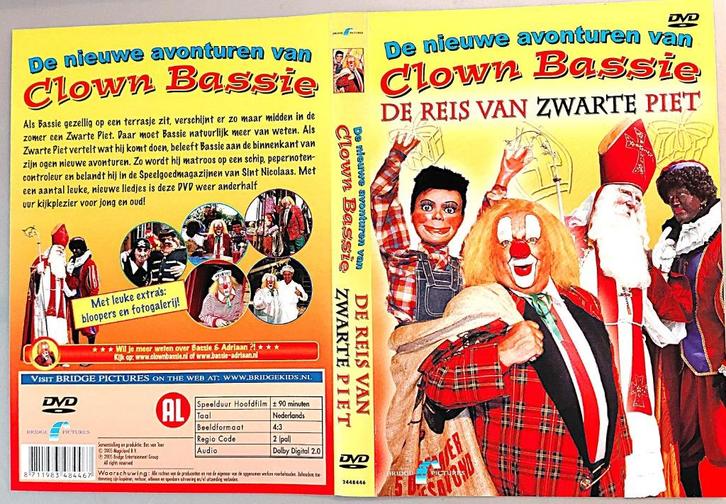 Clown Bassie De reis van zwarte piet      0111, Cd's en Dvd's, Dvd's | Kinderen en Jeugd, Gebruikt, Film, Avontuur, Alle leeftijden