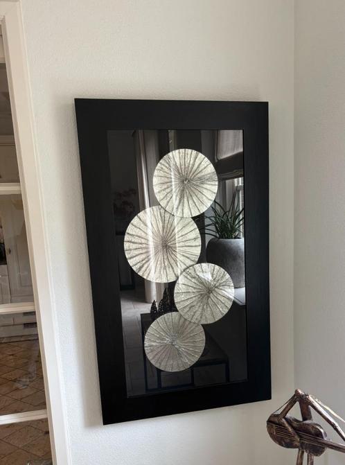 Stijlvol wandobject in zwarte houten lijst, Huis en Inrichting, Woonaccessoires | Lijsten, Zo goed als nieuw, 75 cm of meer, Hout