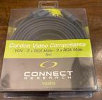 Connect Research YUV component videokabel 3 RCA m-3 RCA m 5m, Eu, Eu, Nieuw, Ophalen of Verzenden