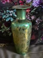 Zsolnay  grote keramische vaas bloemen eosineglazuur eosine, Antiek en Kunst, Ophalen