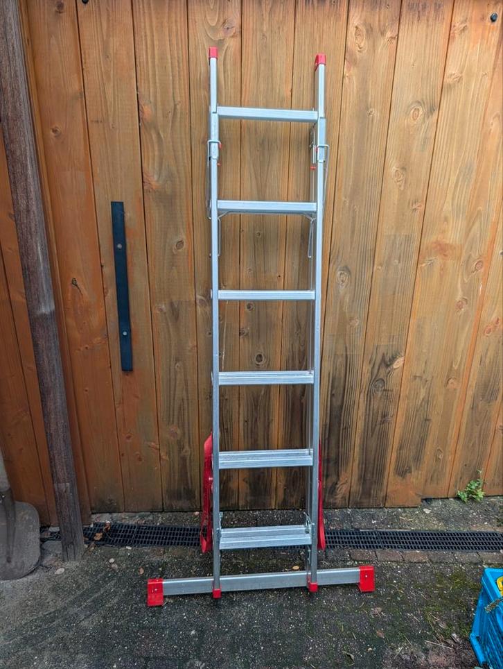 Powerfix Alu-Multifunctionele Ladder, Doe-het-zelf en Verbouw, Ladders en Trappen, Gebruikt, Ladder, 2 tot 4 meter, Opvouwbaar of Inschuifbaar