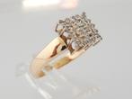 14 karaat Gouden Ring Carré Ring Damesring met Diamanten, Verzenden, Nieuw, Met edelsteen, Dame