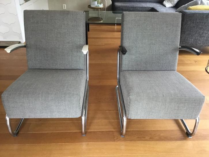 Gispen 405 twee fauteuils, Huis en Inrichting, Fauteuils, 50 tot 75 cm, 75 tot 100 cm, Ophalen