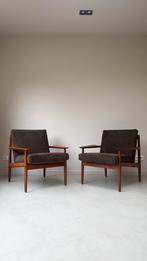 Teak houten fauteuils van arne vodder / Glostrup Denemarken, Huis en Inrichting, Fauteuils, Ophalen, Glostrup, Vintage, 75 tot 100 cm