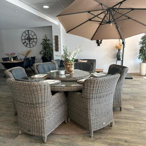 4 Seasons Outdoor (4SO) Brighton Tuinset + 6 stoelen / ZGAN, Tuin en Terras, Tuinsets en Loungesets, Zo goed als nieuw, Wicker