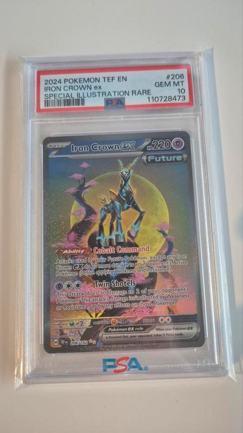 Iron Crown EX 206/162 (PSA 10) - Pokemon Temporal Forces, Hobby en Vrije tijd, Verzamelkaartspellen | Pokémon, Nieuw, Losse kaart