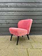 Z.g.a.n. fluweel roze velvet woood fauteuil / stoel, Ophalen, Minder dan 75 cm, Zo goed als nieuw, Nvt