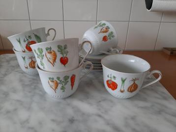 6 grote retro soepkommen, Bavaria, J. Kronester beschikbaar voor biedingen