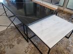Set marmeren salontafels met metalen onderstel, Ophalen, 100 tot 150 cm, 50 tot 100 cm, Zo goed als nieuw
