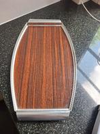 Vintage formica dienblad met metalen rand., Ophalen of Verzenden, Zo goed als nieuw, Rechthoekig