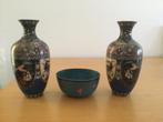 2 Cloisonnee vaasjes en 1 schaaltje, Antiek en Kunst, Ophalen