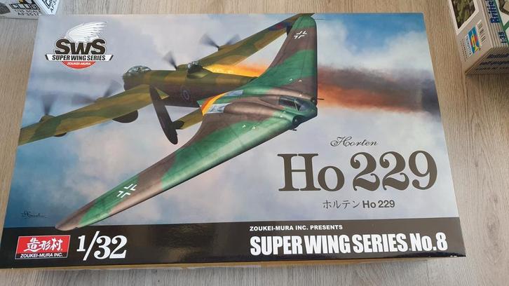 Zoukei Mura 1/32 Horten H-229 incl HGW set, Hobby en Vrije tijd, Modelbouw | Vliegtuigen en Helikopters, Zo goed als nieuw, Vliegtuig