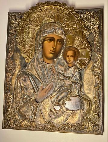 Russische Icoon rond 1900 Maria kind beschikbaar voor biedingen