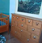 Vintage Ladenkast massief grenen apothekerskast 13 lades, Ophalen, Gebruikt, 100 tot 150 cm, 5 laden of meer