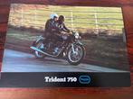 Triumph Trident 750 motorcycle brochure German importer, Ophalen of Verzenden, Gebruikt, Motoren