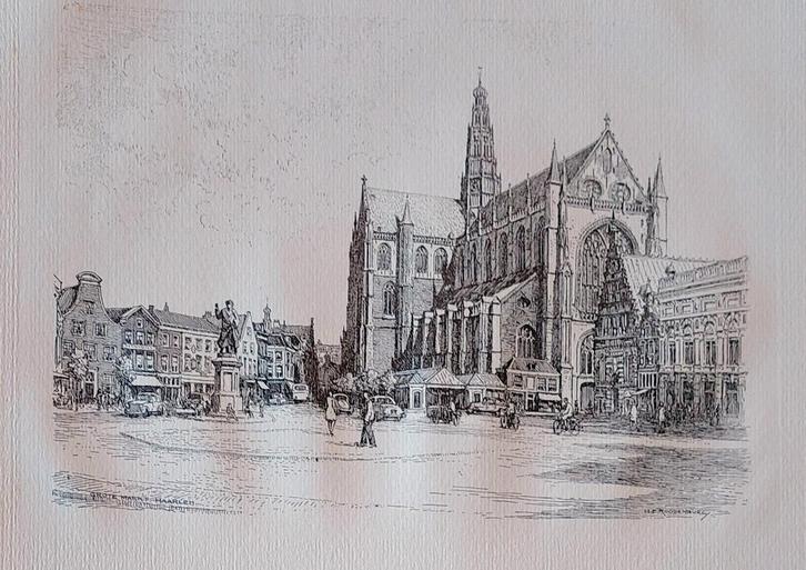 Haarlem ... H.E. Roodenburg  ..., Antiek en Kunst, Kunst | Etsen en Gravures, Ophalen of Verzenden