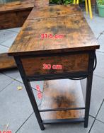 Industriële Bijzettafel met Opbergruimte, Huis en Inrichting, Tafels | Sidetables, Ophalen, 50 tot 100 cm, Zo goed als nieuw, Metaal