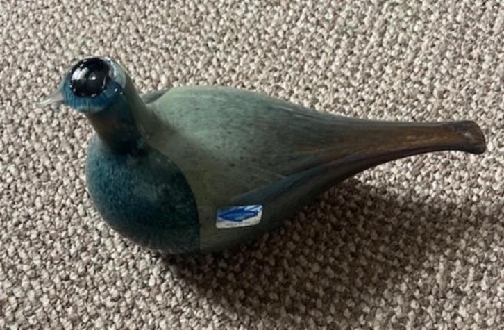 Mondgeblazen Finse glazen vogel (Nuutajärvi 1793 Finland), Antiek en Kunst, Kunst | Designobjecten, Ophalen of Verzenden