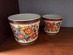 2 retro bloempotten Emsa West Germany, Tuin en Terras, Bloempotten, Kunststof, Gebruikt, Rond, Binnen