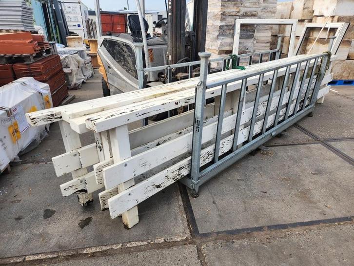 156 - Hardhouten railing, brug railing, Doe-het-zelf en Verbouw, Overige Doe-het-zelf en Verbouw, Gebruikt, Ophalen