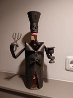 Metalen wijnfleshouder – kelner/butler – handgemaakt – decor, Ophalen of Verzenden, Gebruikt, Overige gebieden, Overige typen