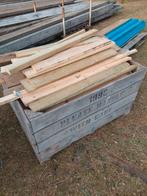 Hout planken balken. Grote kist vol, Ophalen, Zo goed als nieuw, 50 mm of meer, Balk